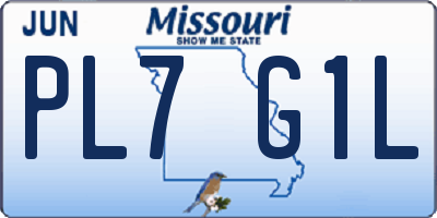 MO license plate PL7G1L