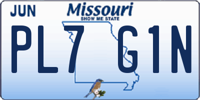 MO license plate PL7G1N