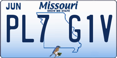 MO license plate PL7G1V