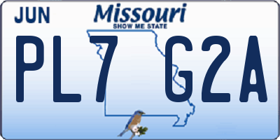 MO license plate PL7G2A
