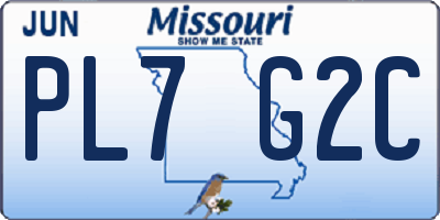 MO license plate PL7G2C