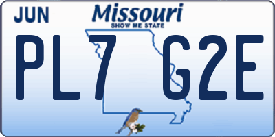 MO license plate PL7G2E