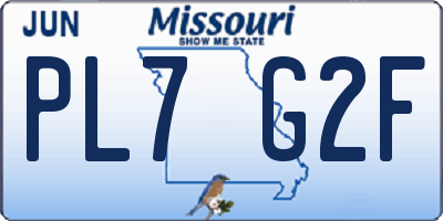 MO license plate PL7G2F