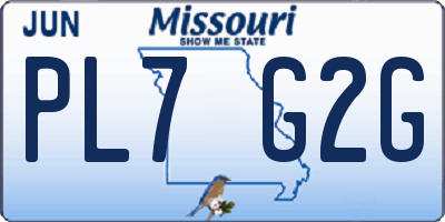 MO license plate PL7G2G