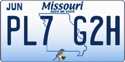 MO license plate PL7G2H
