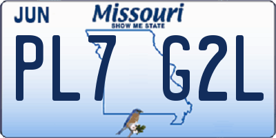 MO license plate PL7G2L