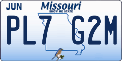 MO license plate PL7G2M