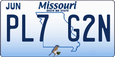 MO license plate PL7G2N