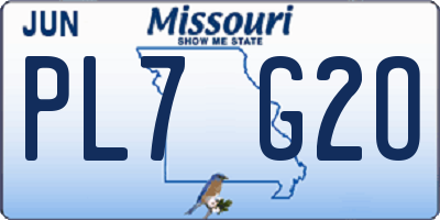 MO license plate PL7G2O