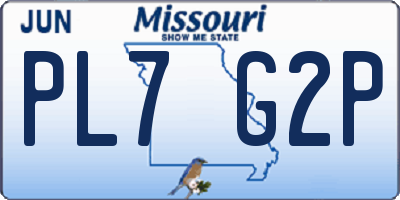 MO license plate PL7G2P