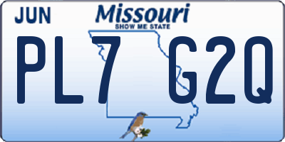 MO license plate PL7G2Q