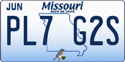 MO license plate PL7G2S