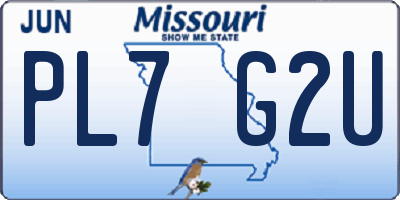 MO license plate PL7G2U