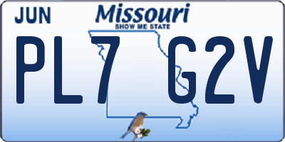 MO license plate PL7G2V