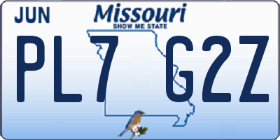 MO license plate PL7G2Z