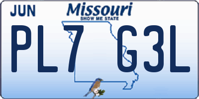MO license plate PL7G3L