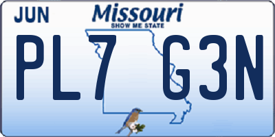 MO license plate PL7G3N