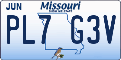 MO license plate PL7G3V