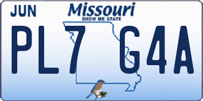 MO license plate PL7G4A