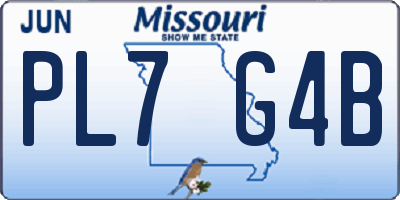 MO license plate PL7G4B