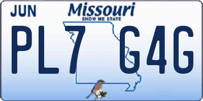 MO license plate PL7G4G