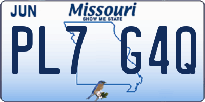MO license plate PL7G4Q