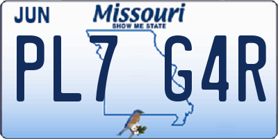 MO license plate PL7G4R