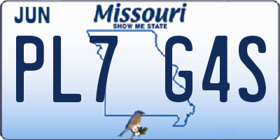 MO license plate PL7G4S