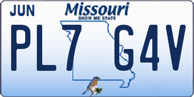 MO license plate PL7G4V