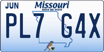MO license plate PL7G4X