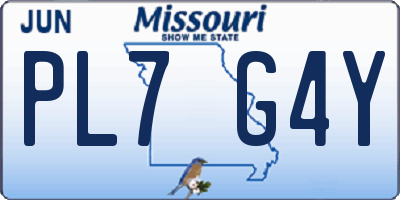 MO license plate PL7G4Y