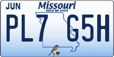 MO license plate PL7G5H