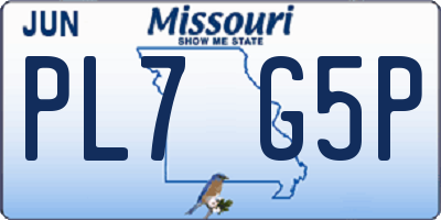 MO license plate PL7G5P