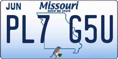 MO license plate PL7G5U