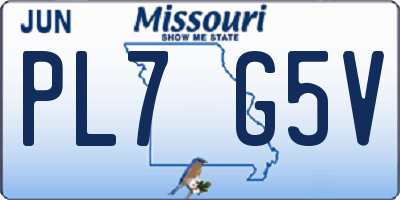 MO license plate PL7G5V
