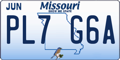 MO license plate PL7G6A