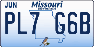 MO license plate PL7G6B