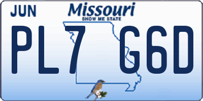 MO license plate PL7G6D