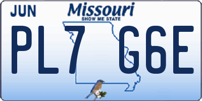 MO license plate PL7G6E