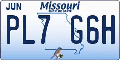 MO license plate PL7G6H