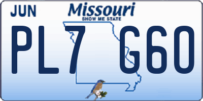 MO license plate PL7G6O