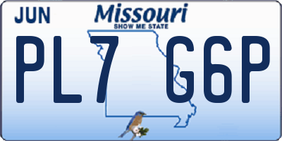 MO license plate PL7G6P