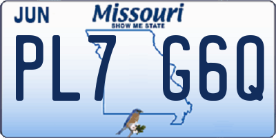 MO license plate PL7G6Q