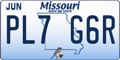 MO license plate PL7G6R