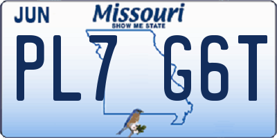 MO license plate PL7G6T