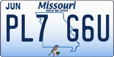 MO license plate PL7G6U