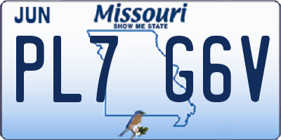 MO license plate PL7G6V