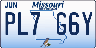 MO license plate PL7G6Y