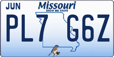 MO license plate PL7G6Z
