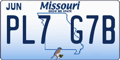 MO license plate PL7G7B
